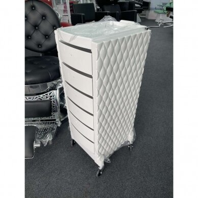 Professional hairdressing trolley DECO, white color 2