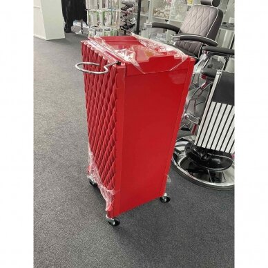 Professional hairdressing trolley DECO, red color 5