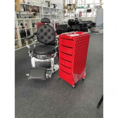 Professional hairdressing trolley DECO, red color 2