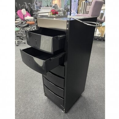 Professional hairdressing trolley METEX STEEL, steel sides and worktop