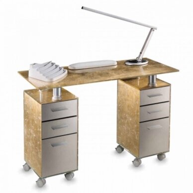 Professional manicure table GOLD GLASS DOUBLE 191L