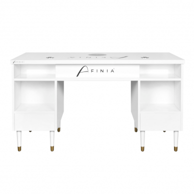 Professional manicure table for beauty salon AFINIA RETRO, white color