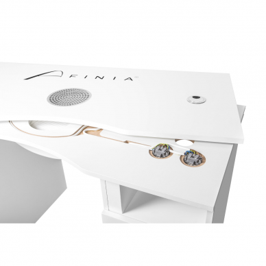 Professional manicure table for beauty salon AFINIA PRESTIGE, white color 3