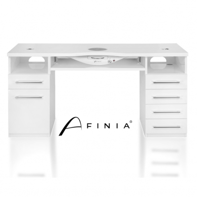 Professional manicure table for beauty salon AFINIA FULL-BODIED SK03 150, white color