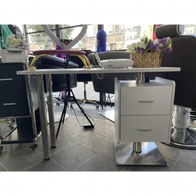 Professional manicure table for beauty salon MOD 6543, white 9