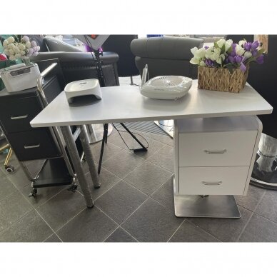 Professional manicure table for beauty salon MOD 6543, white 10