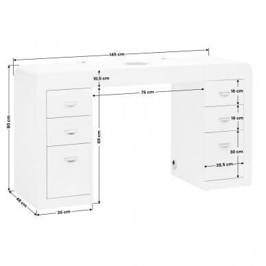 Professional manicure table 314, white color 9