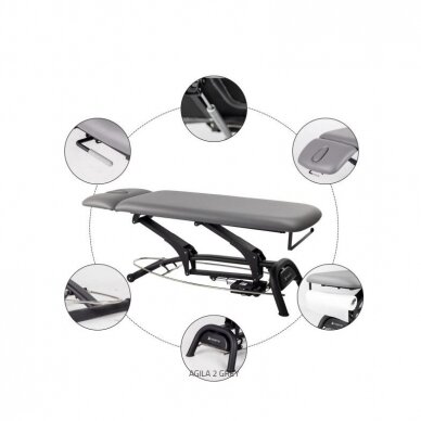 Professional massage and physiotherapy table - 2-piece AGILA 2, gray color 1