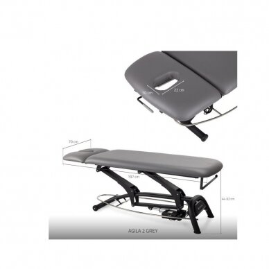 Professional massage and physiotherapy table - 2-piece AGILA 2, gray color 2