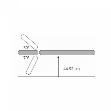 Profesionalus masažo ir fizioterapijos stalas - gultas 2 dalių AGILA 2, pilkos spalvos 13