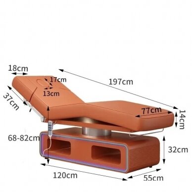 Professional couch-bed for massage and spa offices PARADISE DE MASAJE with heated mattress (3 motors) 6