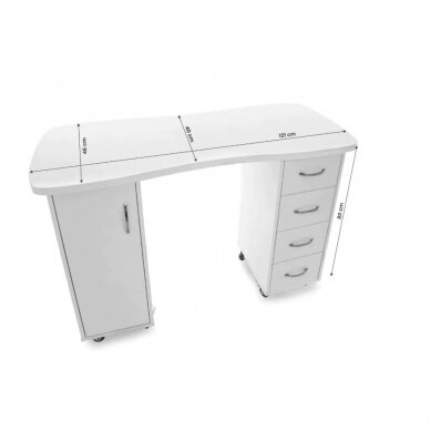 Professional wooden manicure table 2027 with spacious cabinets 4