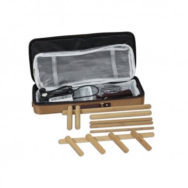 Professional portable bag for heating stones and bamboo + bamboo sticks