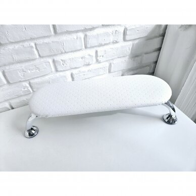 Professional oval manicure armrest for two lamps, white dotted color 1