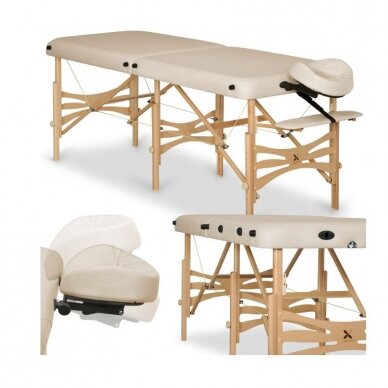 Professional folding massage table ALBA, cream color 1