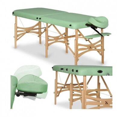 Professional folding massage table ALBA, green color 2