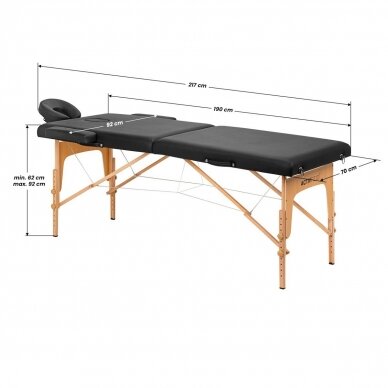 Professional folding massage table FIZJO LUX 2, black 16