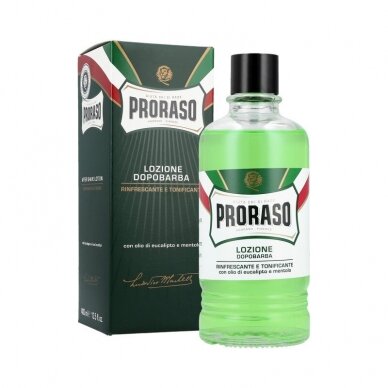 PRORASO GREEN Gaivinantis skystis po skutimosi normaliai odai, 400 ml.