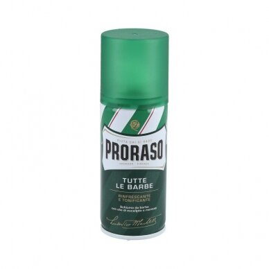 PRORASO GREEN Shaving Foam raminančios skutimosi putos, 100 ml.