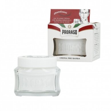 PRORASO WHITE LINE PRE-SHAVING CREAM Soothing cream before shaving, 100ml.