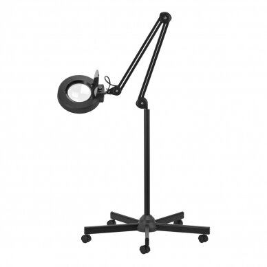 Processional cosmetic LED S5 lamp-loupe with adjustable light intensity, black color (with stand)