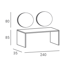 Two workplace hairdressing console - mirror REFLECTION II 1