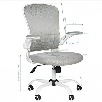 Office chair ECO COMFORT 02, white grey color 5