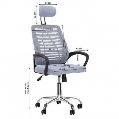 Reception, office chair QS-02, grey color 7