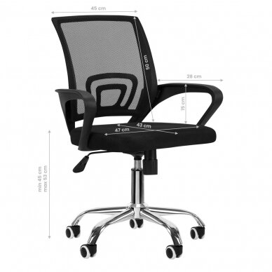 Conference and office chair QS-C01, black color  6