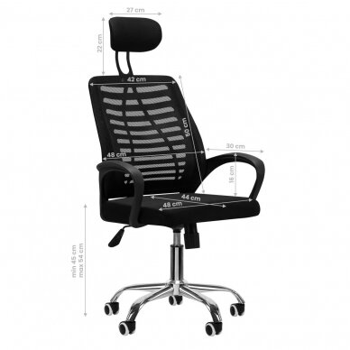 Reception and conference office chair QS-02, black color  7