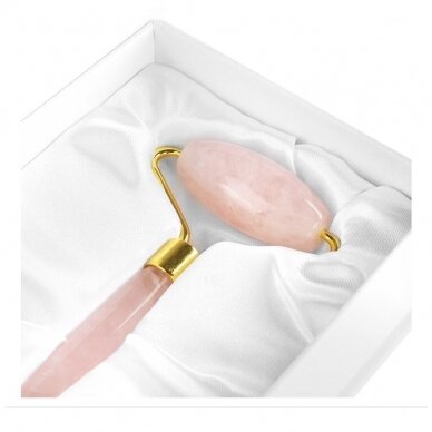 Rose quartz face massage roller 1