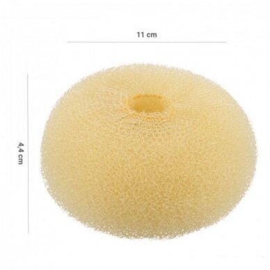 LUSSONI Round filler-sponge for hairstyles, cream color, Ø 110 mm. 1