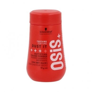 SCHWARZKOPF PROFESSIONAL OSIS+ Dust It Mattifying Volume Powder Matinį efektą suteikianti plaukų pudra, 10 g.