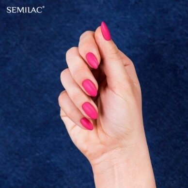 SEMILAC 007 long lasting hybrid gel polish Pink Rock, 7 ml. 1