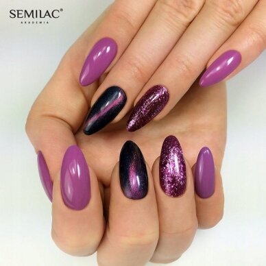 SEMILAC 010 long lasting hybrid gel polish Hybrid Pink&Violet 7 ml 1