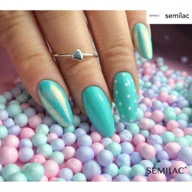 SEMILAC 022 стойкий гибридный гель лак для ногтей Mint 7 ml 3