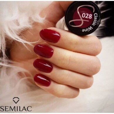 SEMILAC 028  long lasting hybrid gel polish  Classic Wine, 7 ml. 2