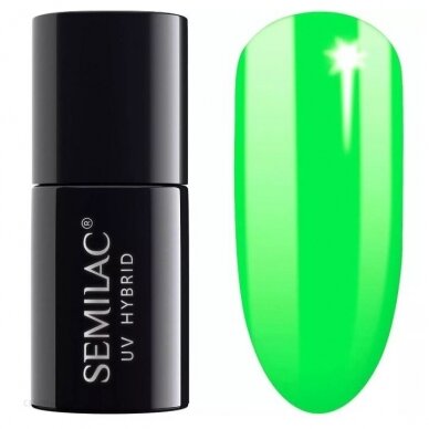 SEMILAC 041 стойкий гибридный гель лак для ногтей Hybrid Caribbean Green 7ml