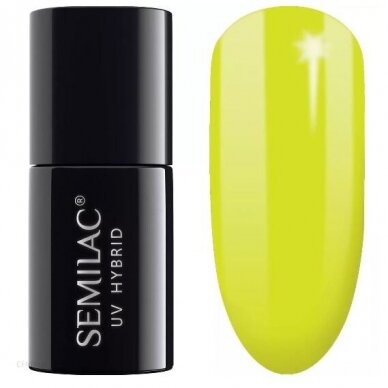 SEMILAC 040 long lasting hybrid gel polish Hybrid Canary Green 7 ml