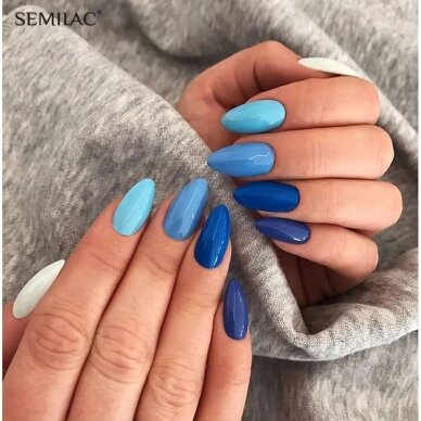 SEMILAC 044 стойкий гибридный гель лак для ногтей Intense Blue 7ml 2