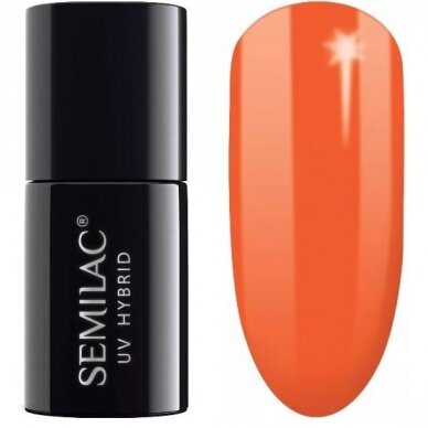 SEMILAC 045 long lasting hybrid gel polish Hybrid Electric Orange 7ml