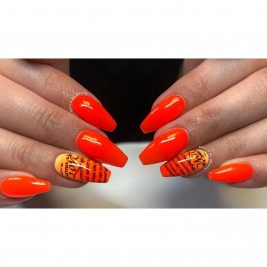 SEMILAC 045 long lasting hybrid gel polish Hybrid Electric Orange 7ml 1