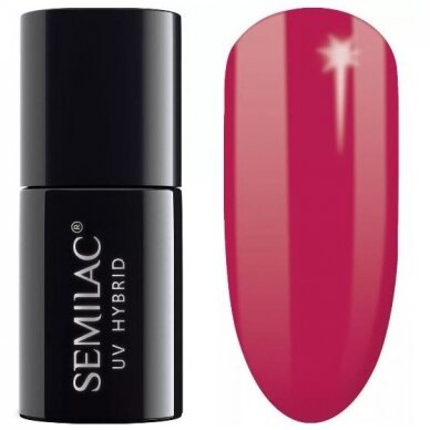 SEMILAC 066 стойкий гибридный гель лак для ногтей HYBRID Glossy Cranberry 7 ml