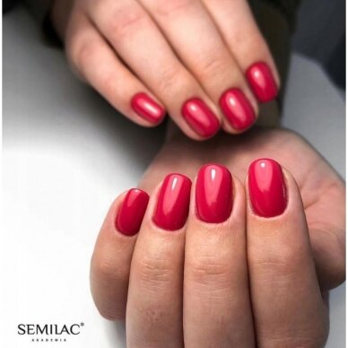 SEMILAC 065 long lasting hybrid gel polish Wild Strawberry, 7 ml. 1