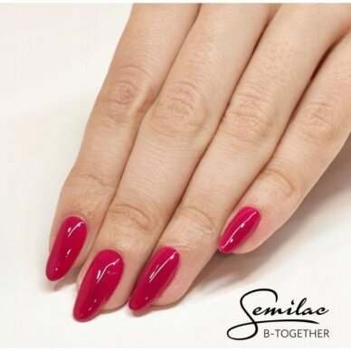 SEMILAC 066 стойкий гибридный гель лак для ногтей HYBRID Glossy Cranberry 7 ml 3