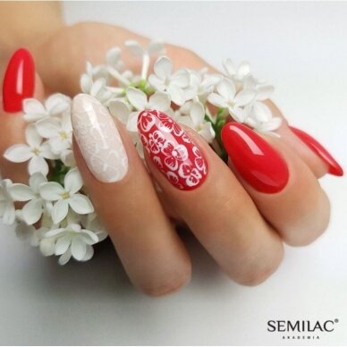 SEMILAC 067 стойкий гибридный гель лак для ногтей Juicy Strawberry 7 ml 1