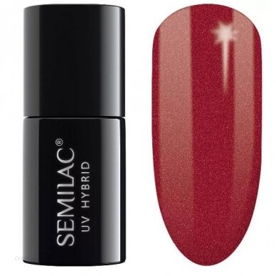 SEMILAC 070 стойкий гибридный гель лак для ногтей Pearl Red 7 ml