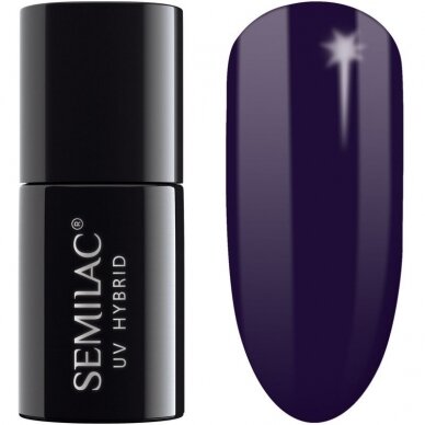 SEMILAC 089 стойкий гибридный гель лак для ногтей Hybrid Black Plum 7 ml