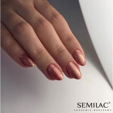 SEMILAC 094 стойкий гибридный гель лак для ногтей Pink Gold 7 ml 2