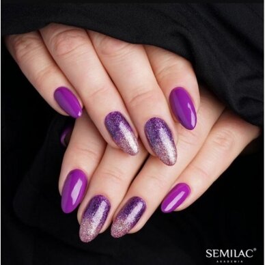 SEMILAC 129 ilgalaikis hibridinis nagų lakas Violet Bliss 7 ml 3